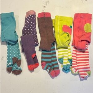 Mini Boden Kids Tights Set - Teal, Purple, Brown, Lime, Coral